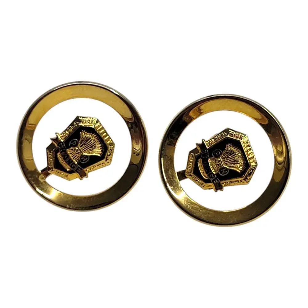 Vintage Patrons of Husbandry P of H Grange Cufflinks Tie Clip Set Gold Tone